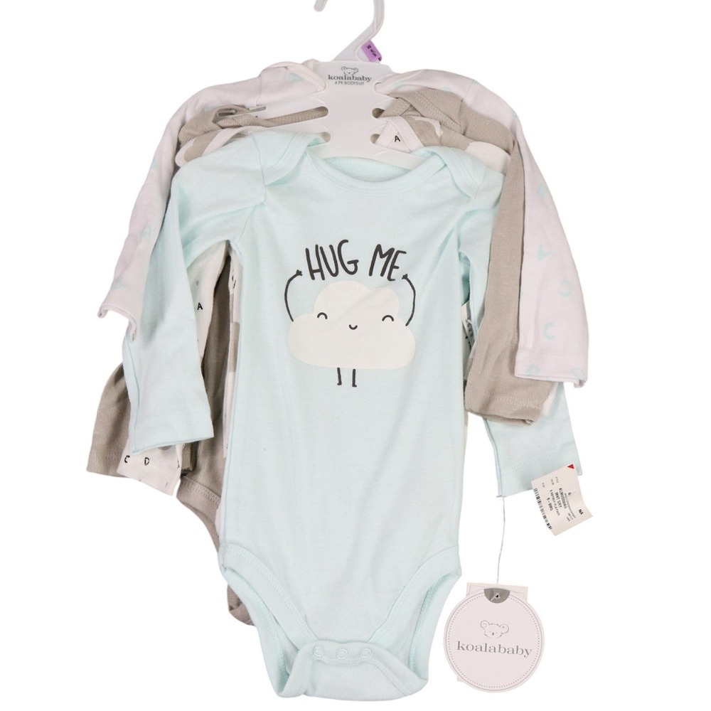 Koala Baby Bodysuit Set Baby Boy 6-9M Hug Me Cloud Alphabet Long Sleeve Playwear